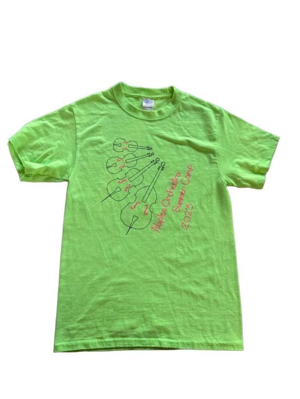Port & Company Naples Orchestra Summer Camp 2023 Neon Green Graphic T-Shirt